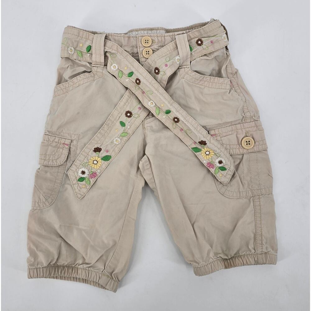Vintage OshKosh B’gosh Y2K‎ Fairycore/Cotragecore Cargo Capris 2T  Embroidered
